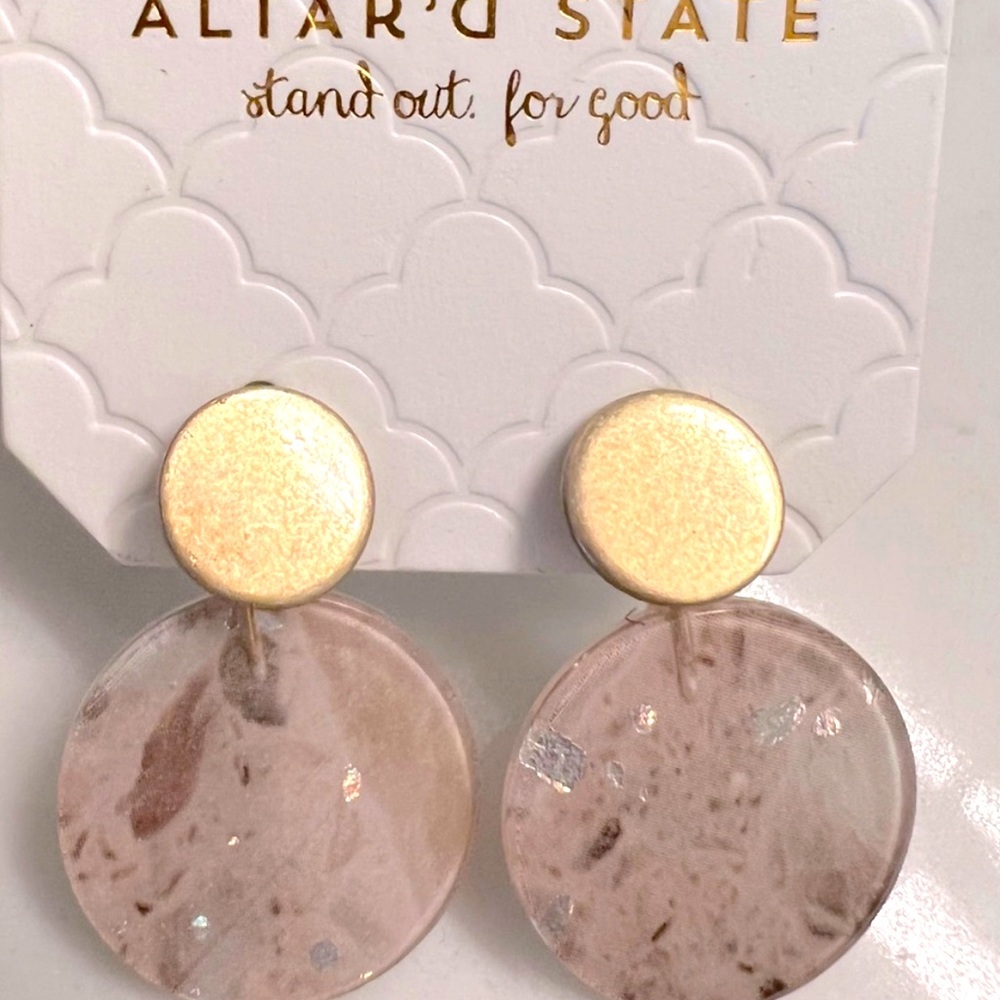 Pink and gold earrings from Altar’d State, NEW never worn